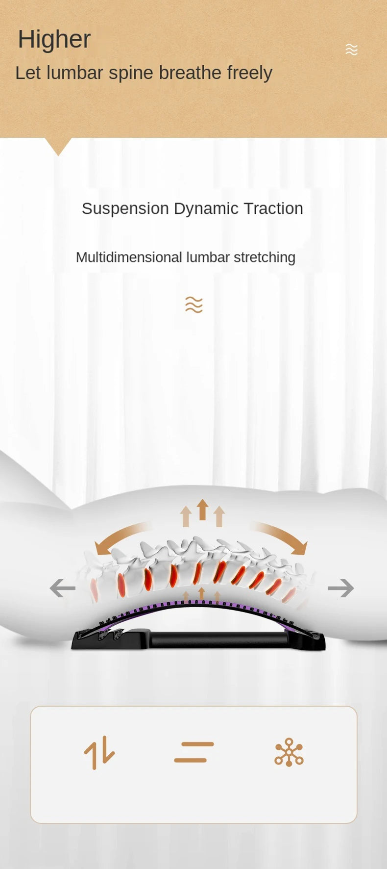 Lumbar Stretching Massager and Spine Correction Device