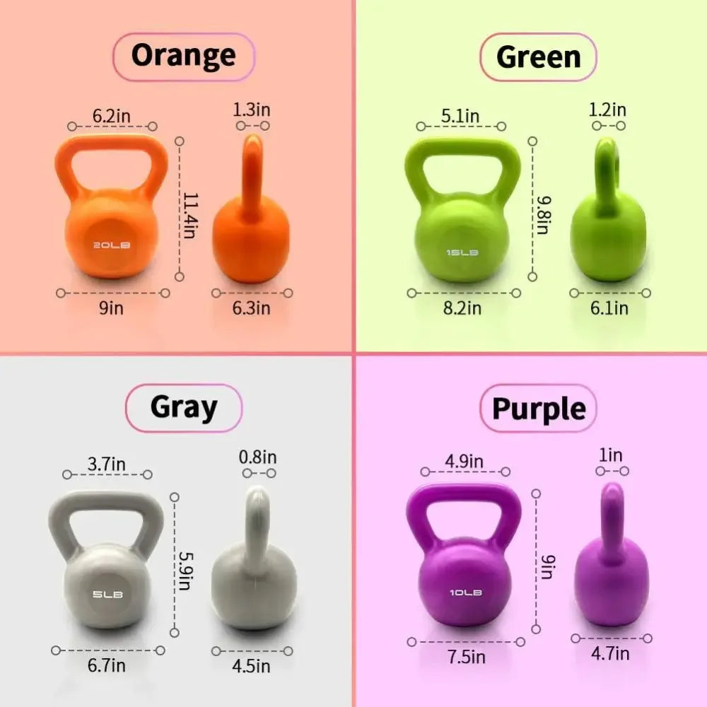 5lb Vinyl Kettlebell Set – Home Workout