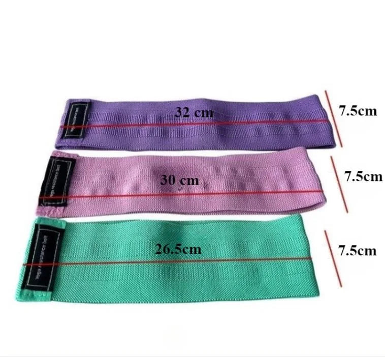 Fabric Resistance Hip Bands 3-Pack