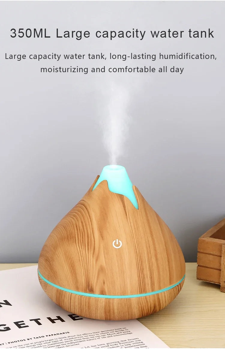 350ML USB Aroma Oil Diffuser Ultrasonic Air Humidifier with LED Light