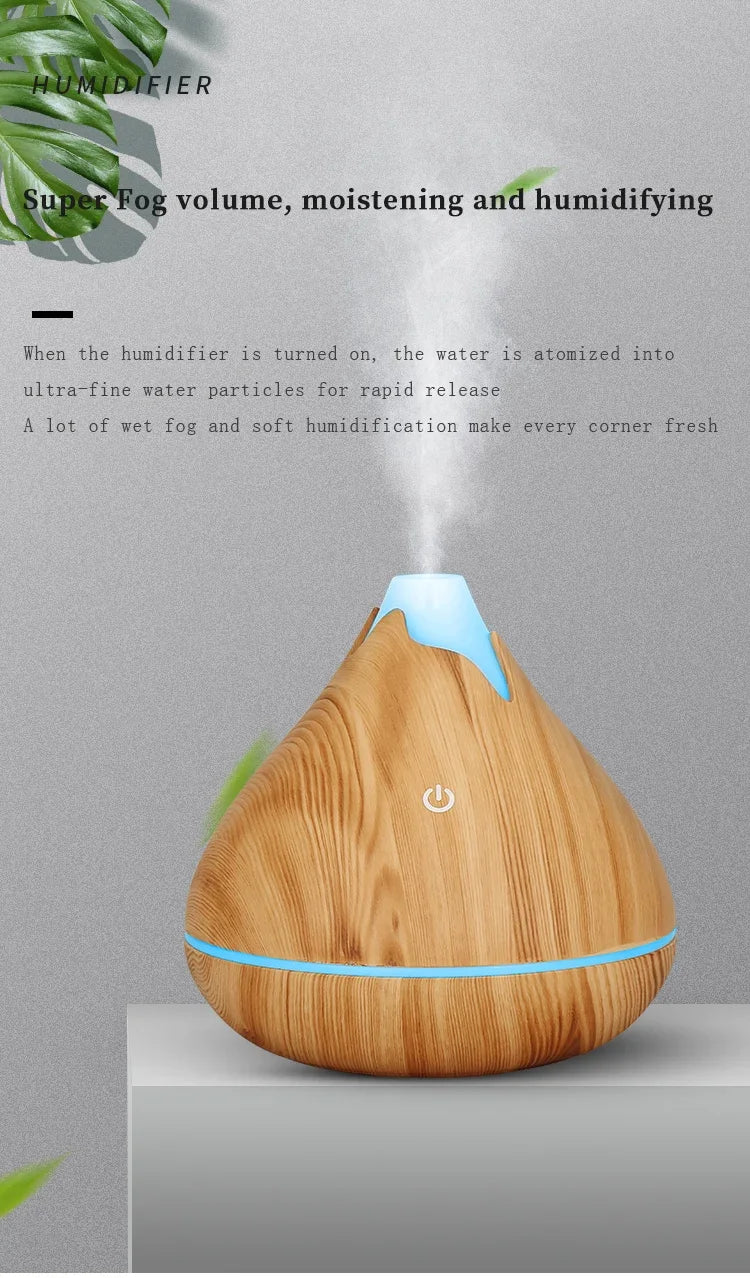 350ML USB Aroma Oil Diffuser Ultrasonic Air Humidifier with LED Light