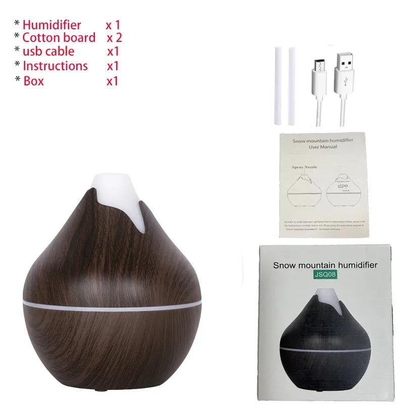 350ML USB Aroma Oil Diffuser Ultrasonic Air Humidifier with LED Light