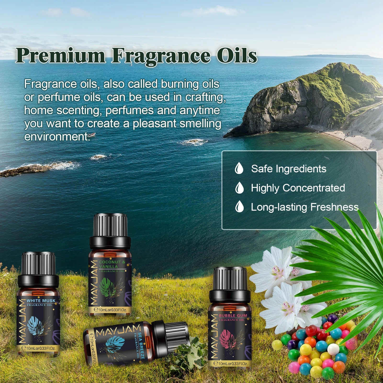 MAYJAM 10ml Fragrance Oil Set for Humidifiers and Diffusers