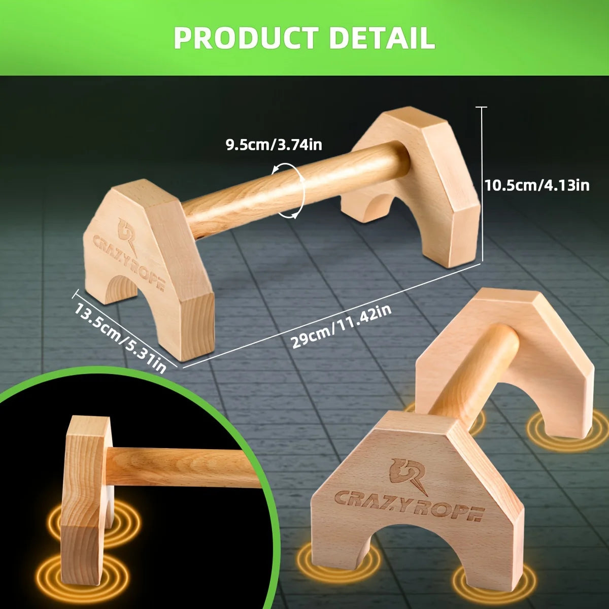 Wooden Push-Up Bar Stands