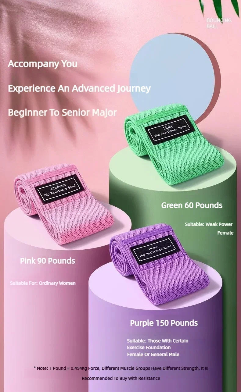 Fabric Resistance Hip Bands 3-Pack