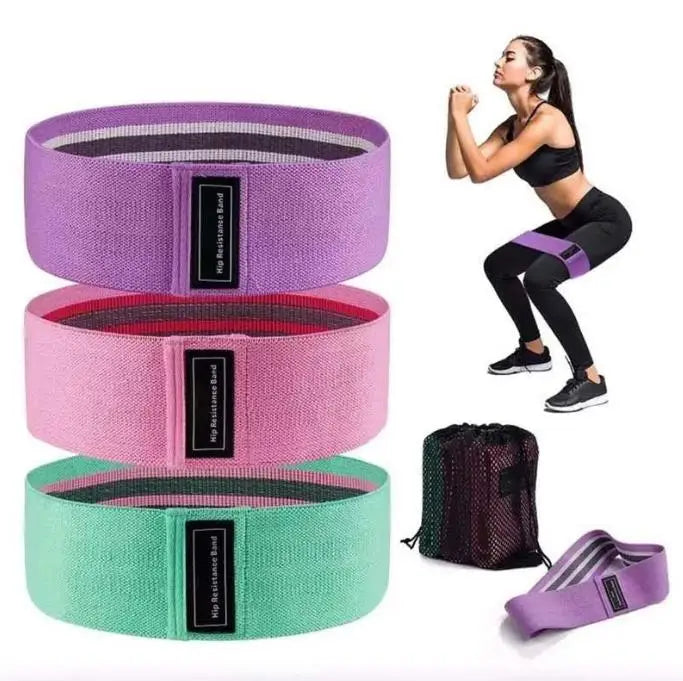 Fabric Resistance Hip Bands 3-Pack