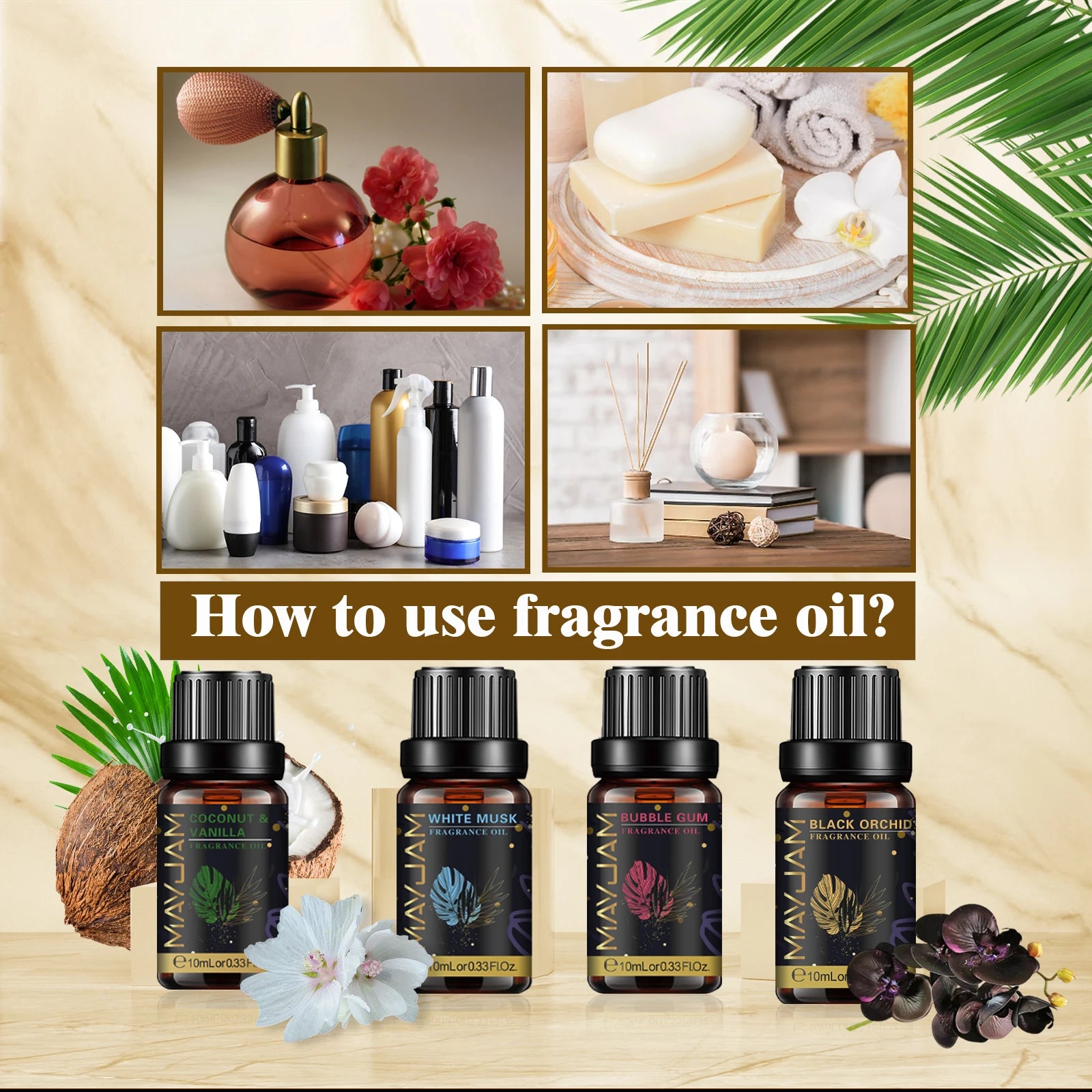 MAYJAM 10ml Fragrance Oil Set for Humidifiers and Diffusers