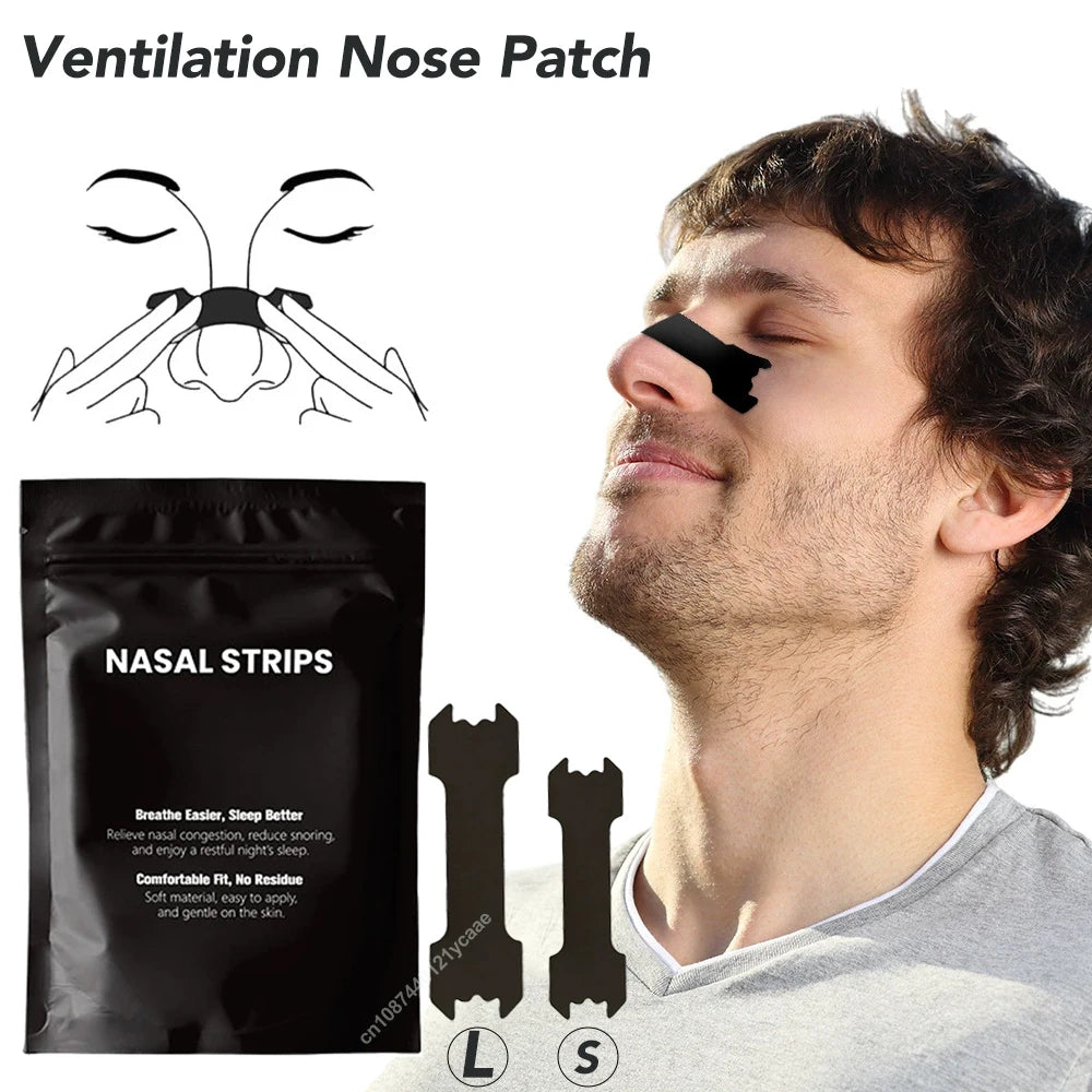 Black Nose Strips Extra Strength Anti Snoring Nasal Strips for Better Sleep