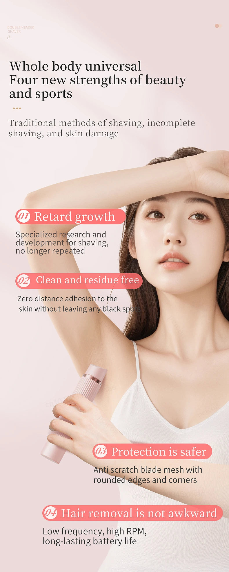 Electric Shaver for Women – Bikini & Facial Hair Trimmer