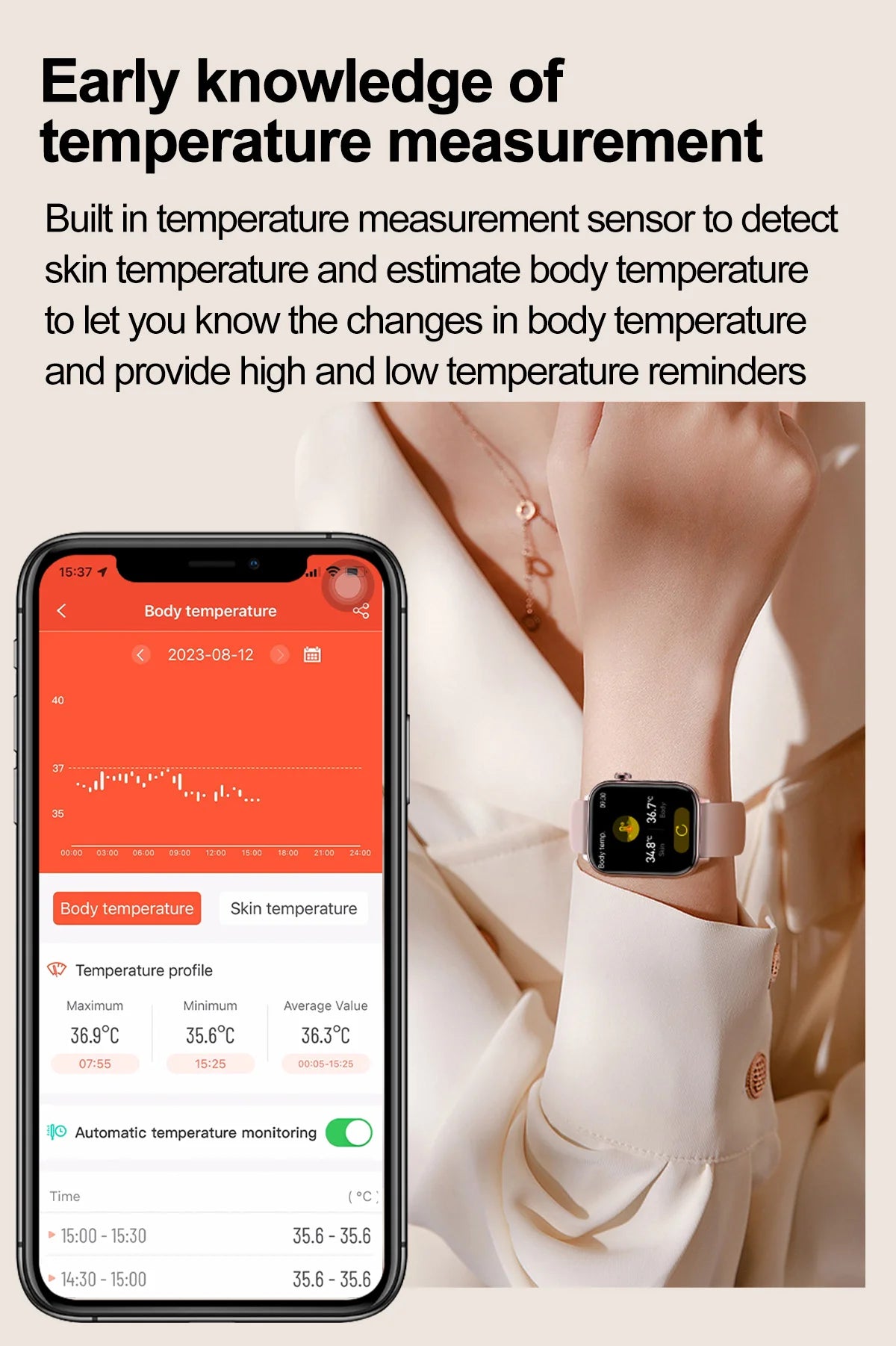 AI Diagnostic Detector Smart Watch with Health Monitoring for Women