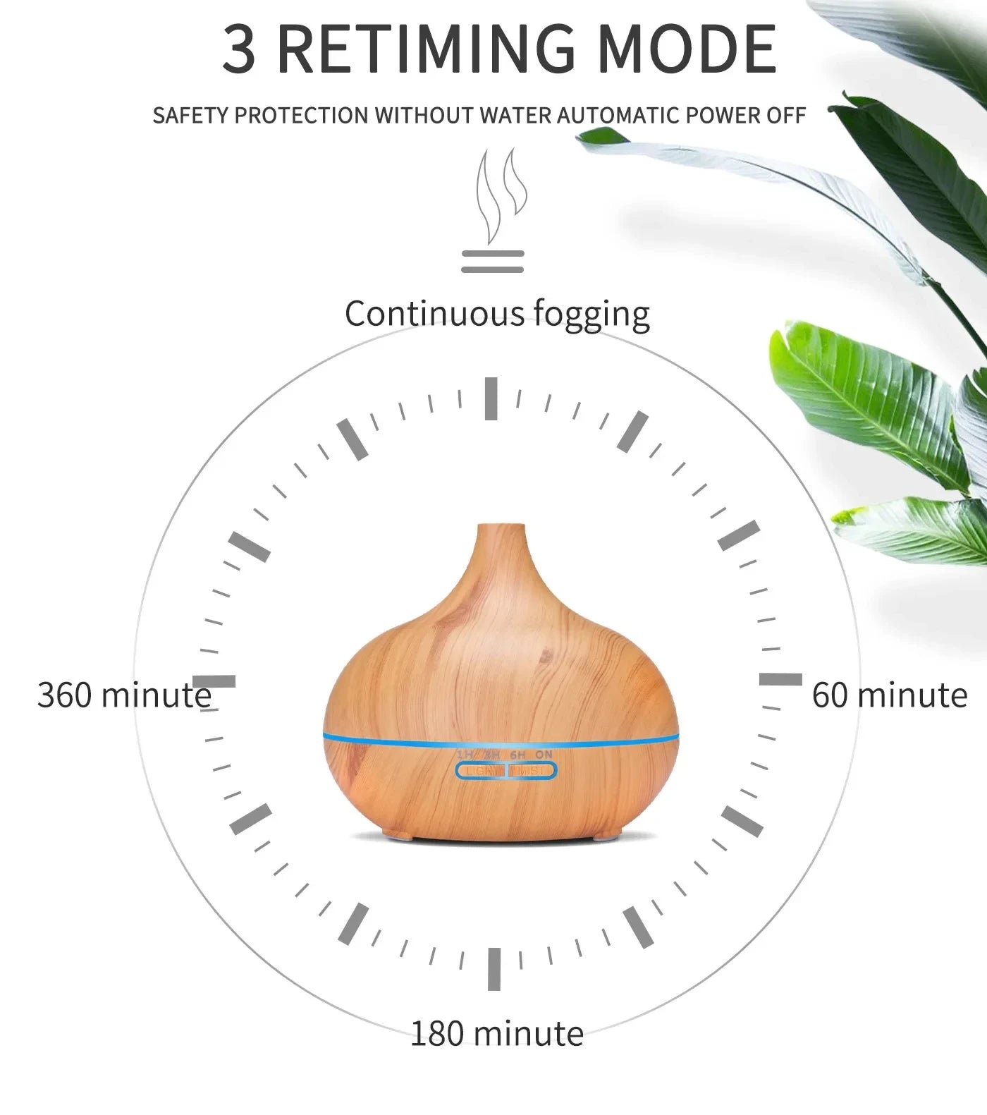 500ml Wood Grain Essential Oil Diffuser