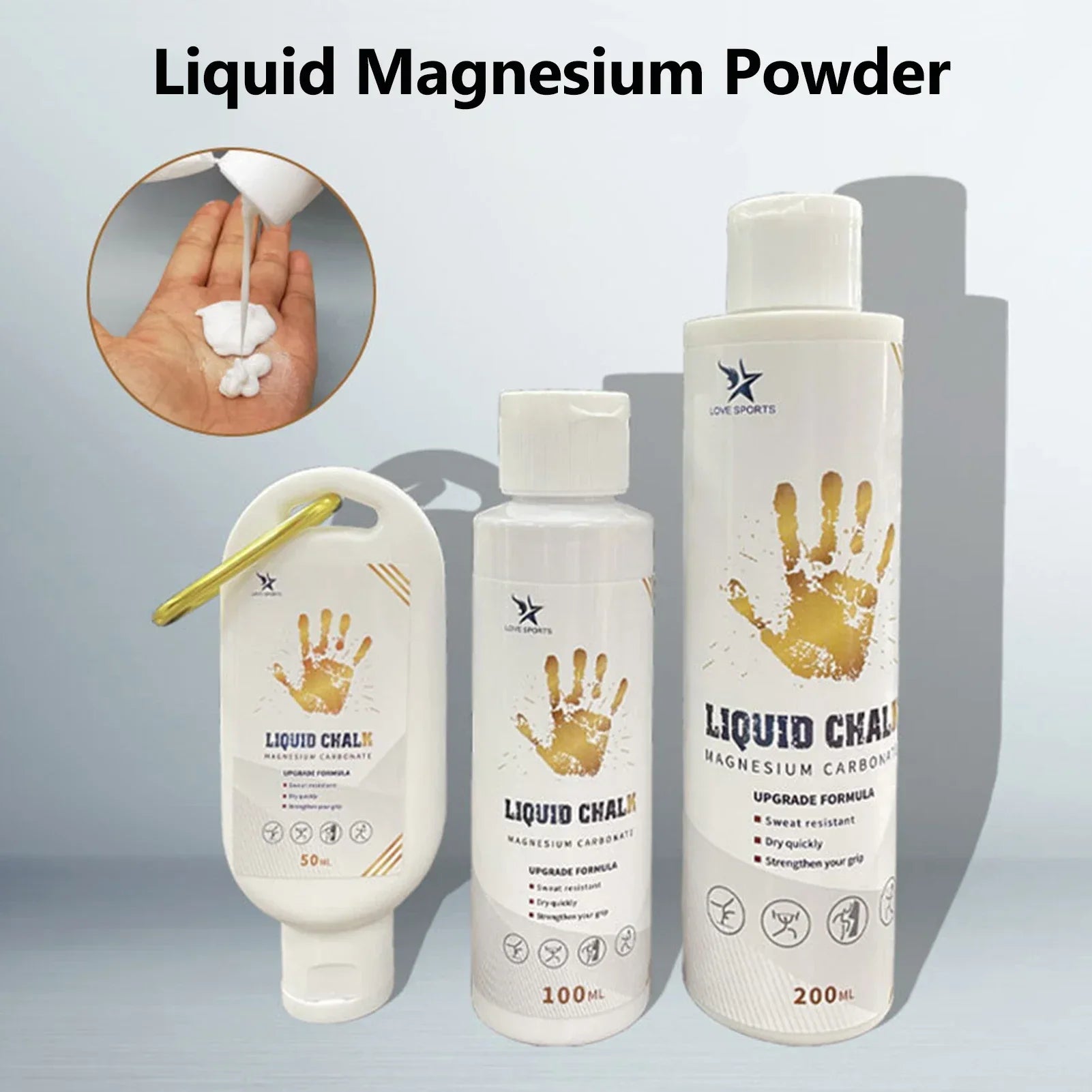Liquid Chalk Sports Magnesium Grip Cream for Fitness, Weightlifting, and Climbing