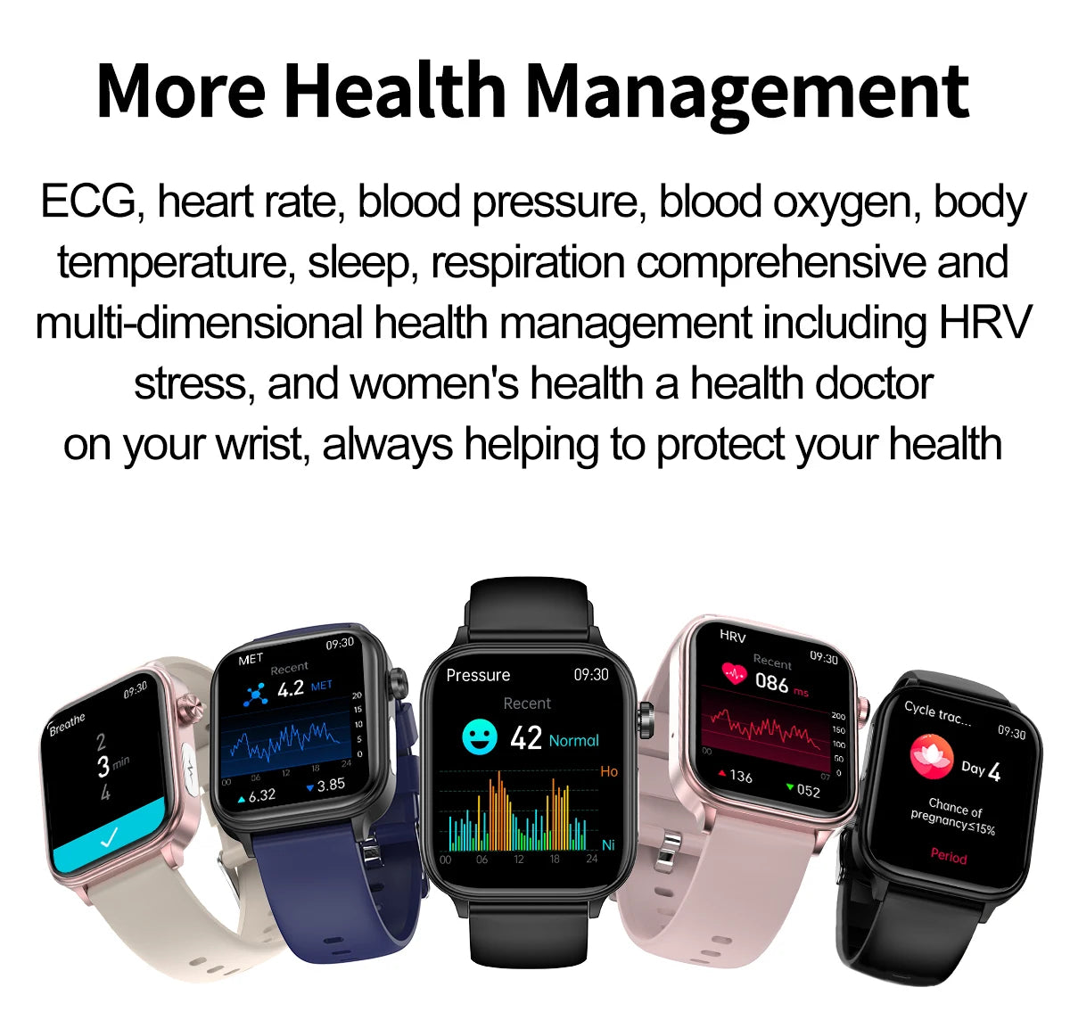 AI Diagnostic Detector Smart Watch with Health Monitoring for Women