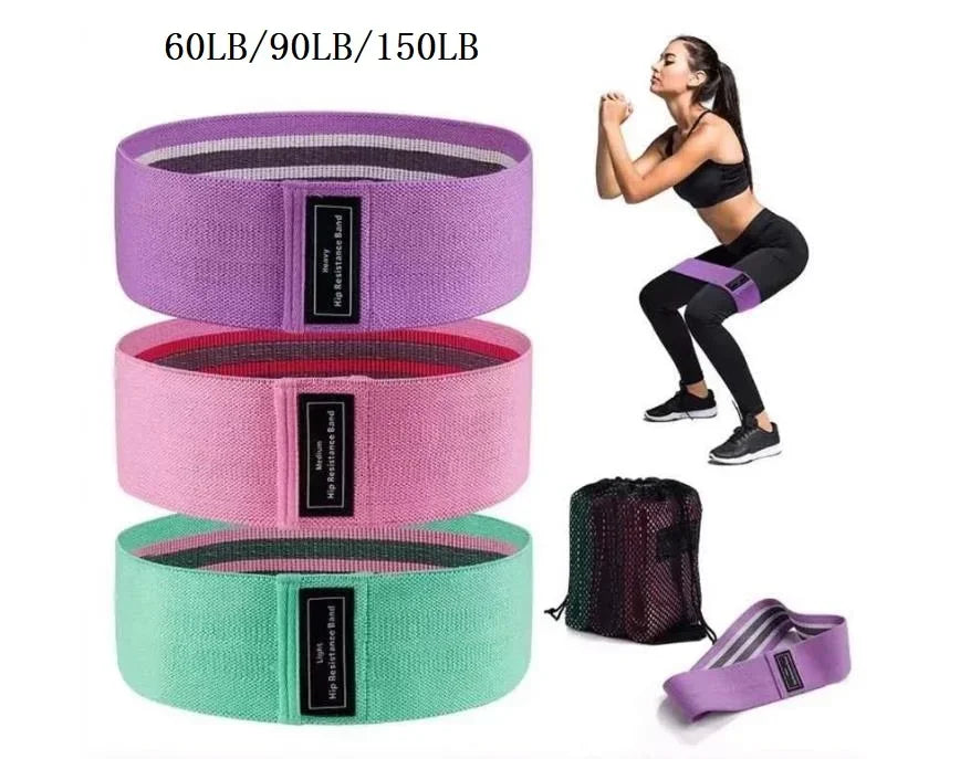Fabric Resistance Hip Bands 3-Pack