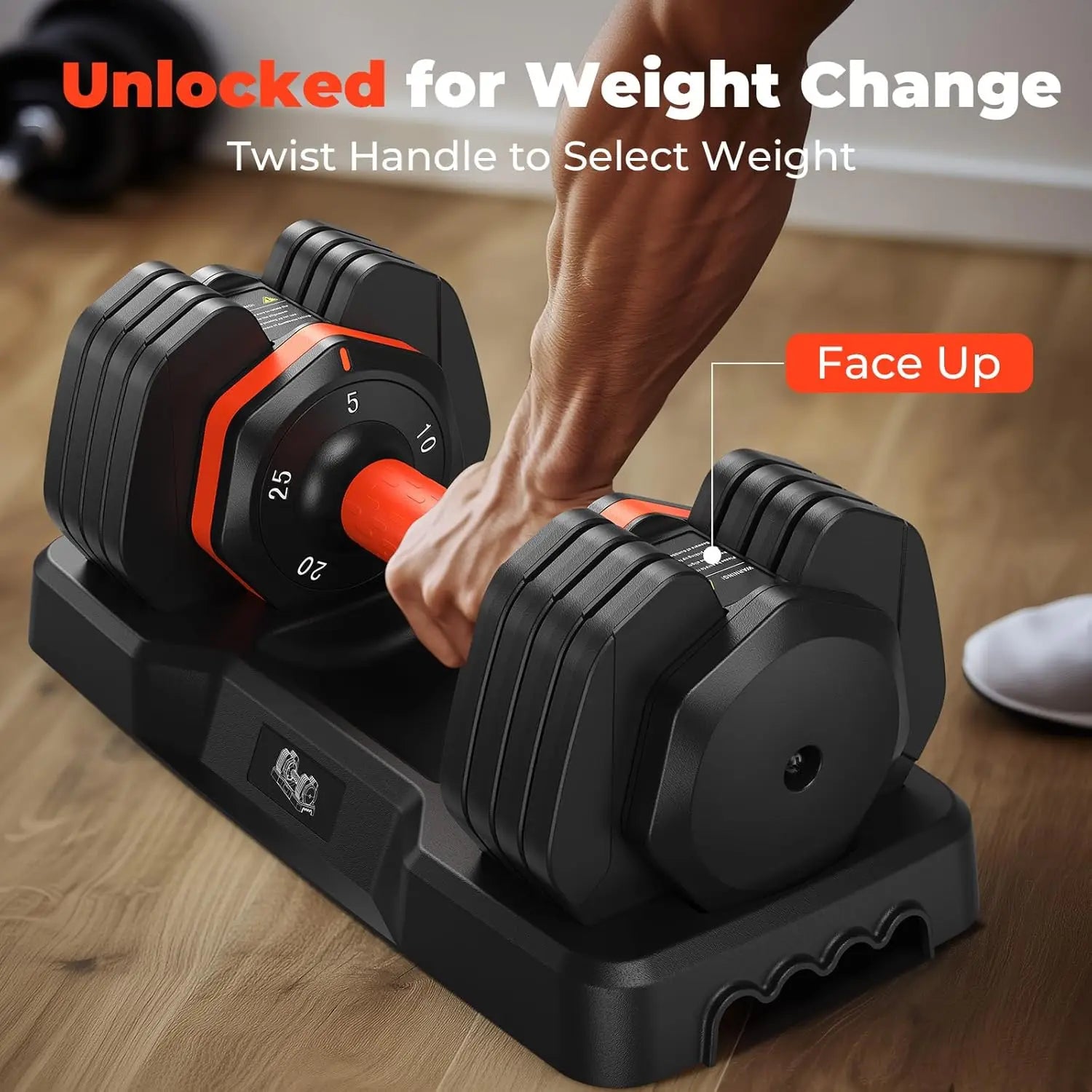 Adjustable 25LB Dumbbell Set – Anti-Slip