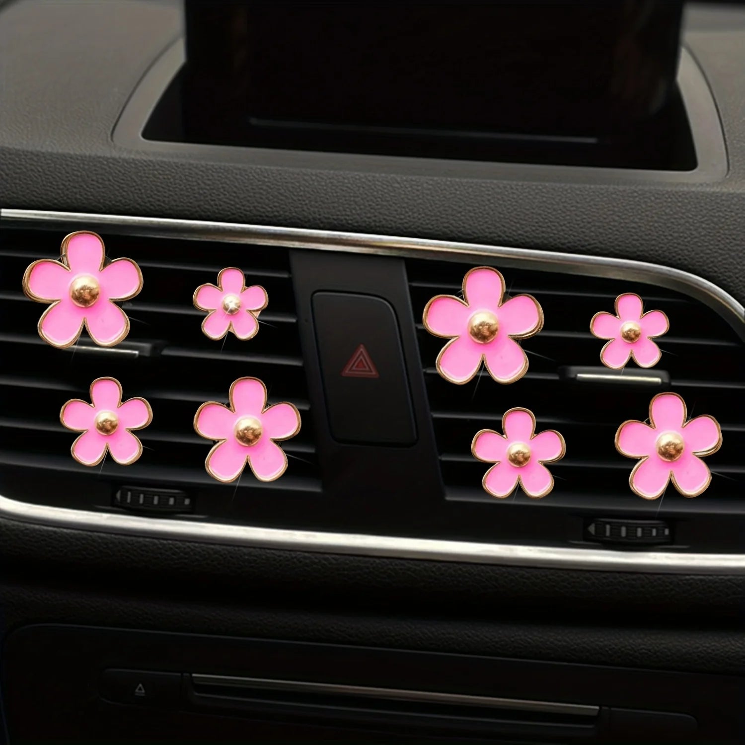 Car Air Vent Perfume Clip Set Flower Daisy Design Aromatherapy Freshener