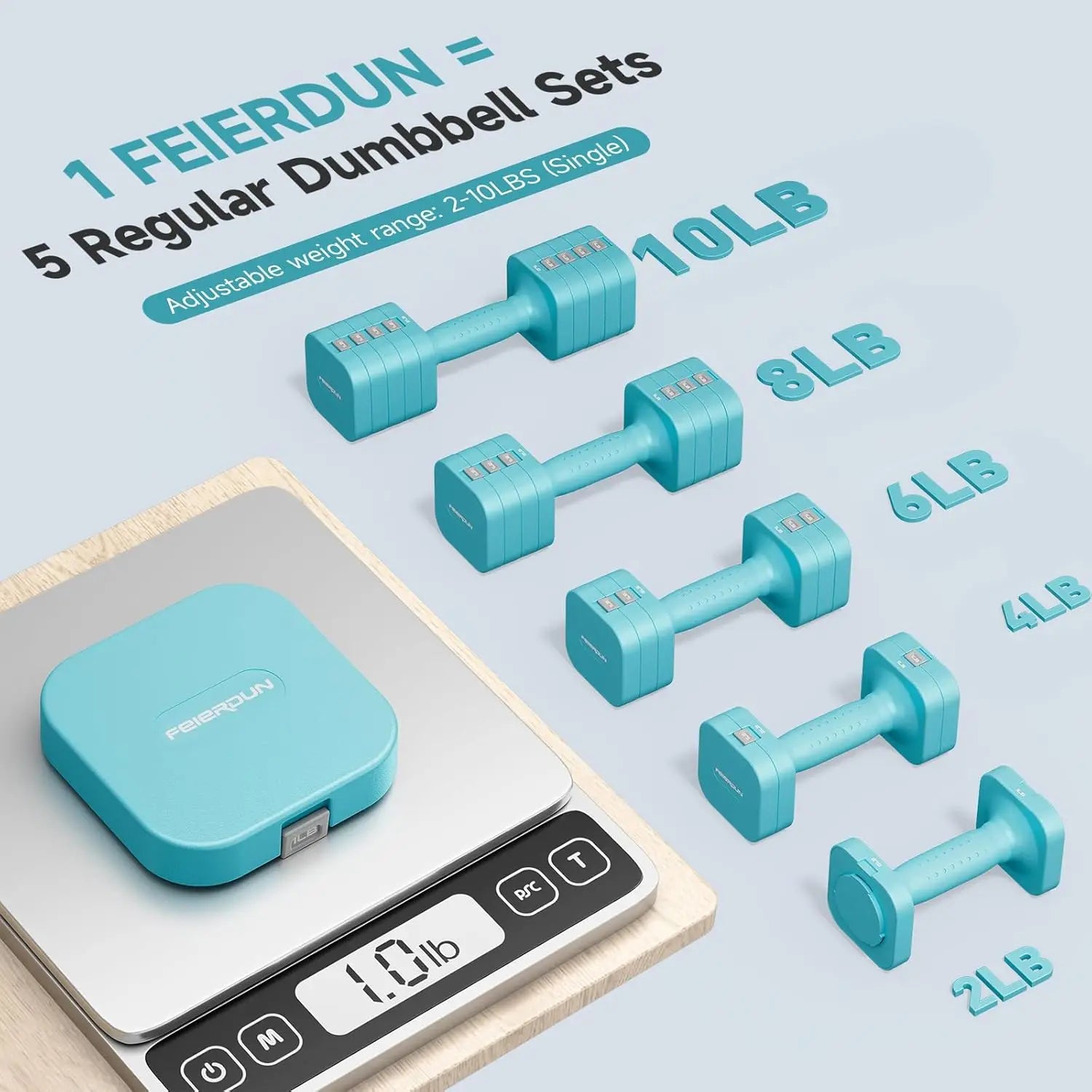 Adjustable Dumbbell Set of 2 – 2-10lbs