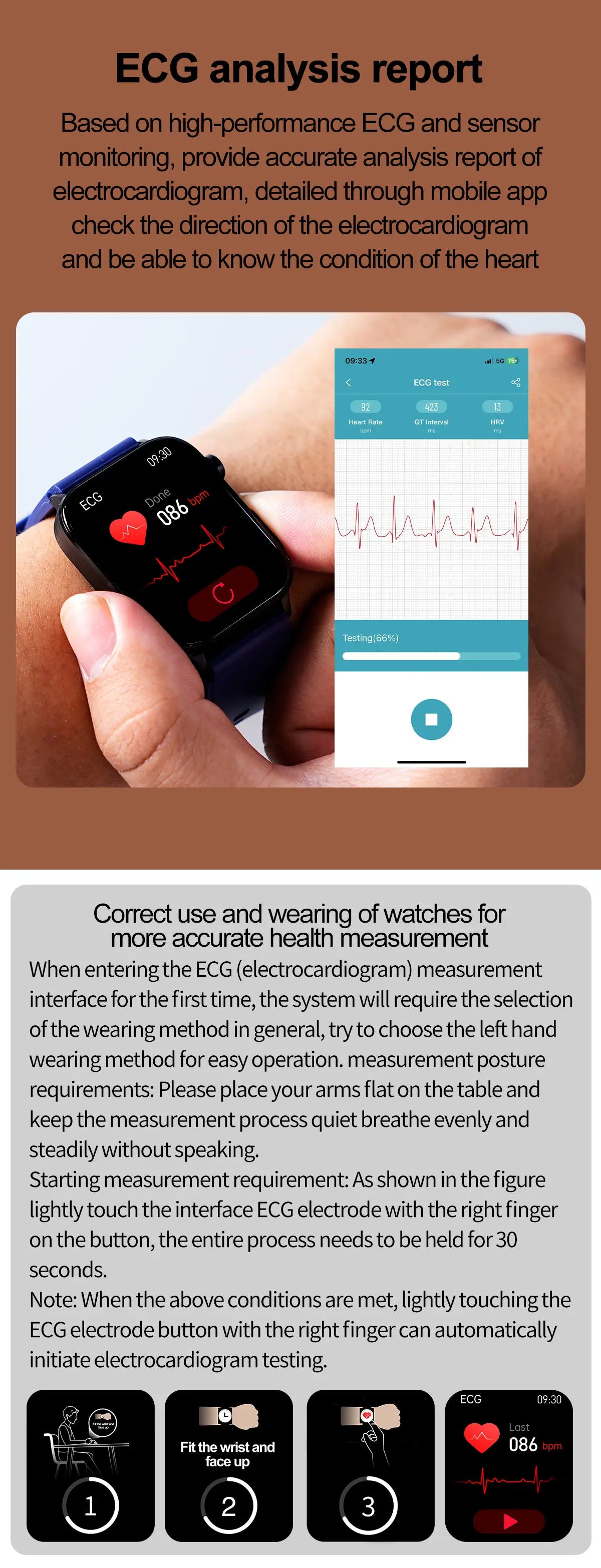 AI Diagnostic Detector Smart Watch with Health Monitoring for Women
