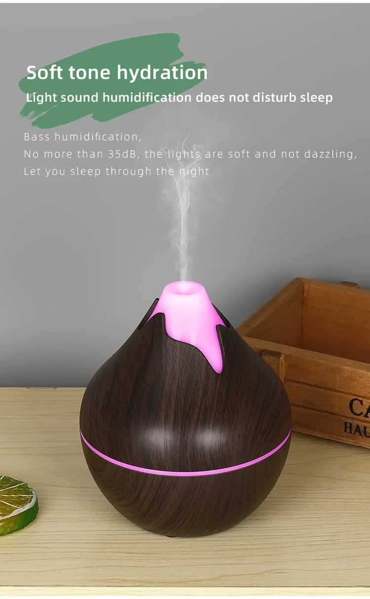 350ML USB Aroma Oil Diffuser Ultrasonic Air Humidifier with LED Light
