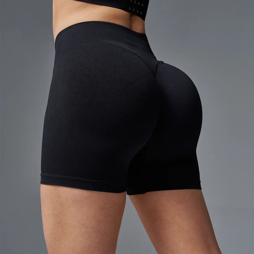 Seamless High-Waist Fitness Shorts