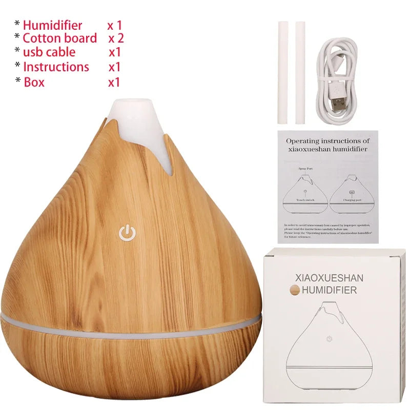 350ML USB Aroma Oil Diffuser Ultrasonic Air Humidifier with LED Light