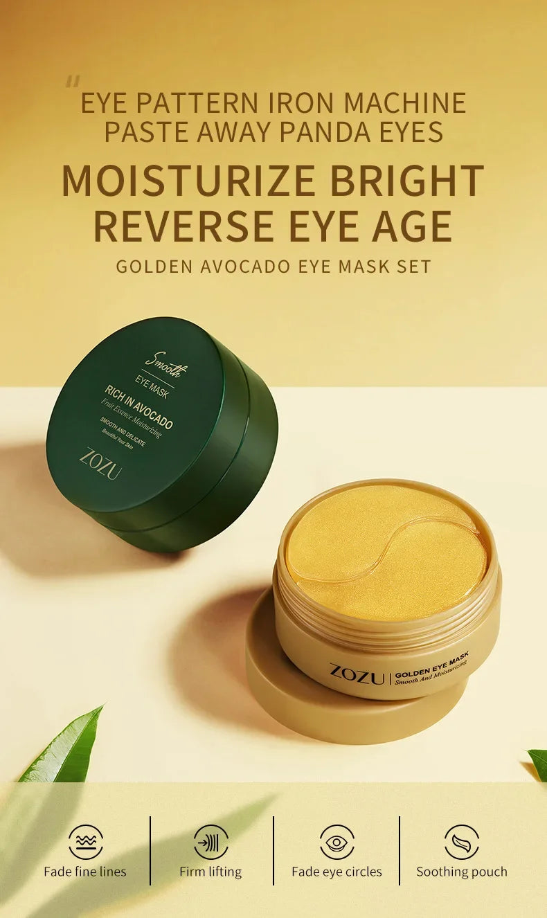 Avocado Golden Collagen Eye Mask – 120pcs Hydrating Anti-Aging Patches