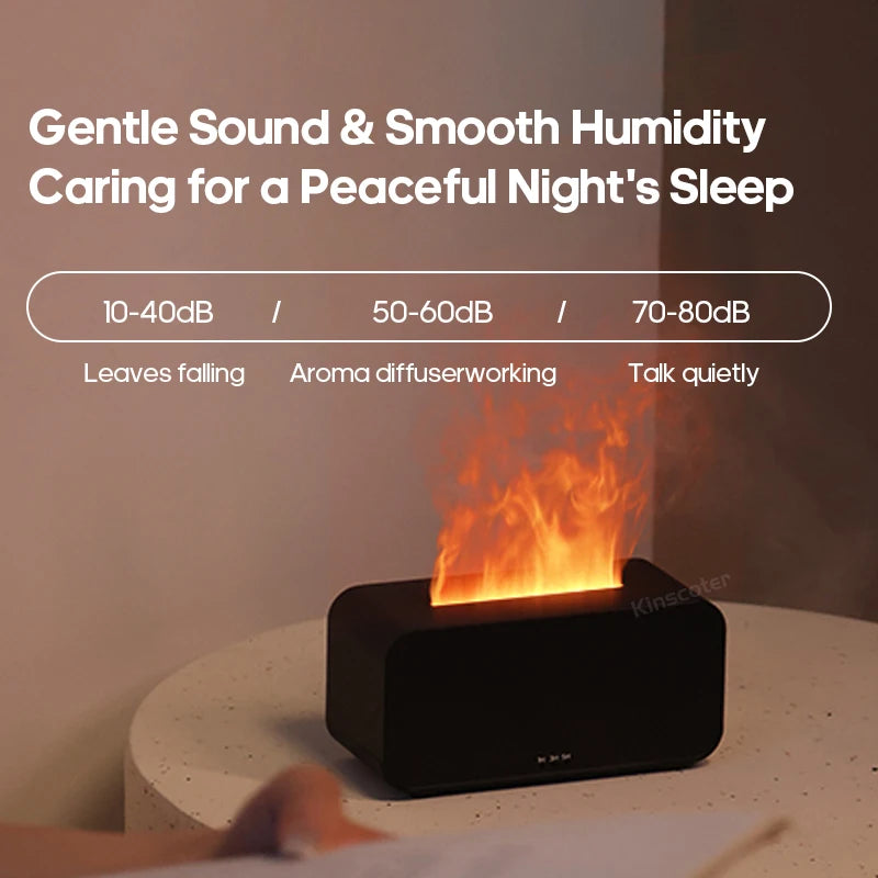 Mini Flame Aromatherapy Humidifier with LED Light and Timer