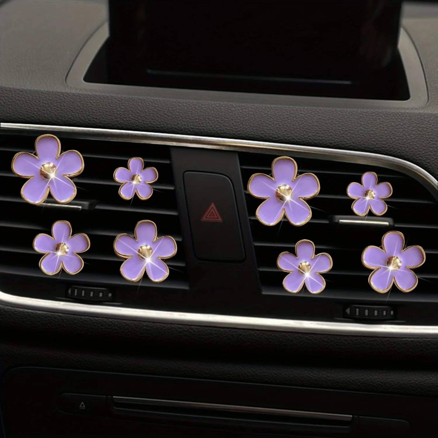 Car Air Vent Perfume Clip Set Flower Daisy Design Aromatherapy Freshener