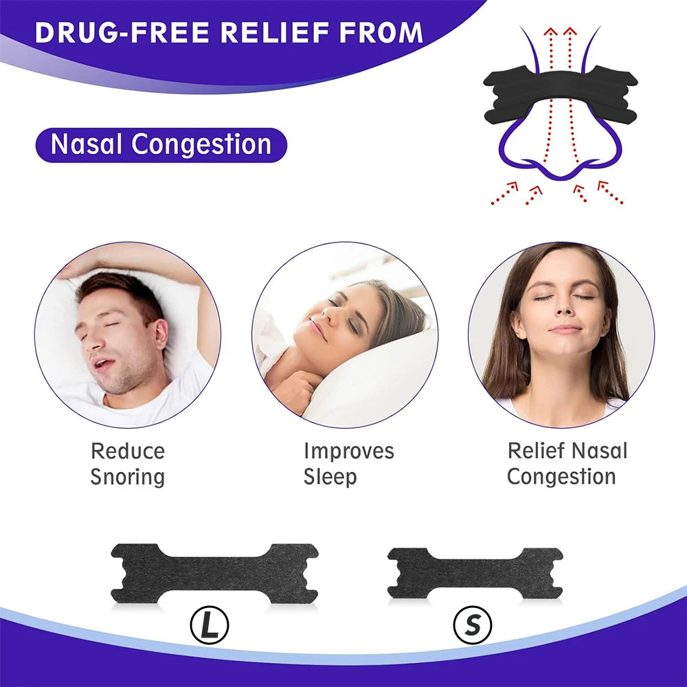 Black Nose Strips Extra Strength Anti Snoring Nasal Strips for Better Sleep